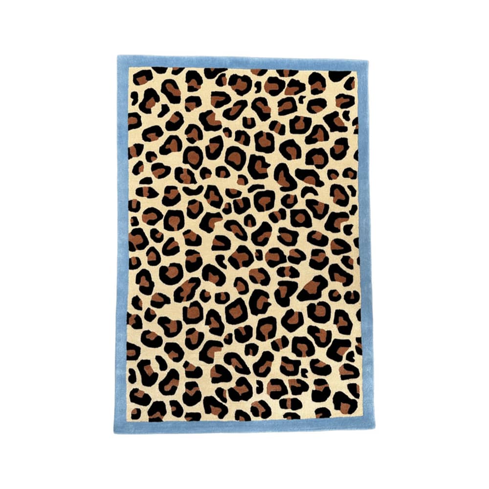 Teppich Blue Leopard textil braun / 210 x 140 cm - Getuftete Wolle, handgetuftet - COLORTHERAPIS - 210 x 140 cm / Braun & Blau - Wolle aus Neuseeland