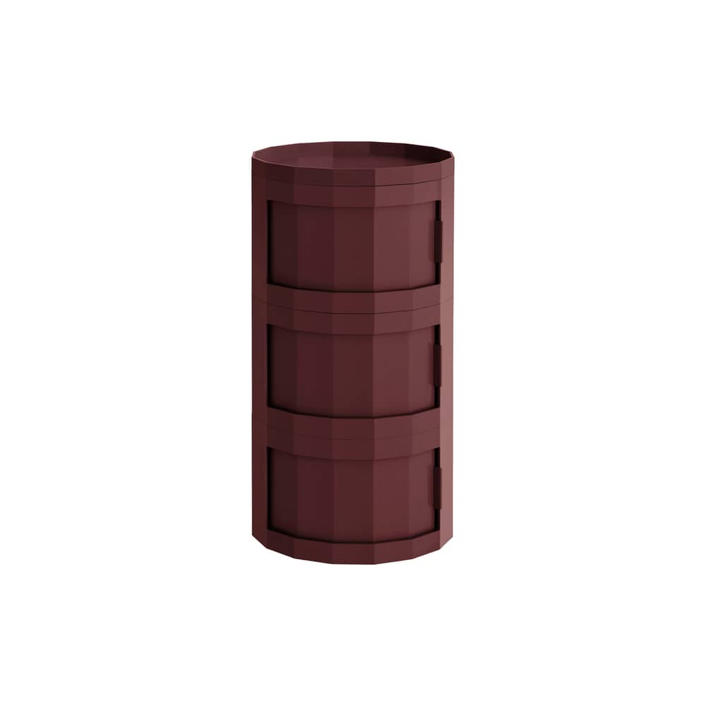 Ablage Facet High plastikmaterial rot / H 65 cm - 3 Türen - Hay - Bordeaux - Recyceltes ABS