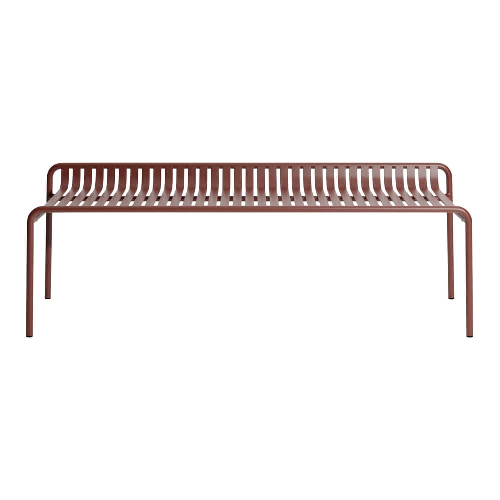 Bank Week-end metall rot / Aluminium - B 156 cm - Petite Friture - Braunrot - Aluminium