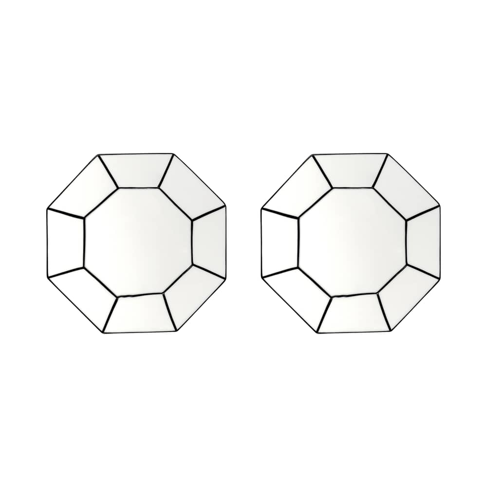 Carte Blanche Dessert plate ceramic white / Set of 2 - Ø 22 cm - Serax - White & Black - China