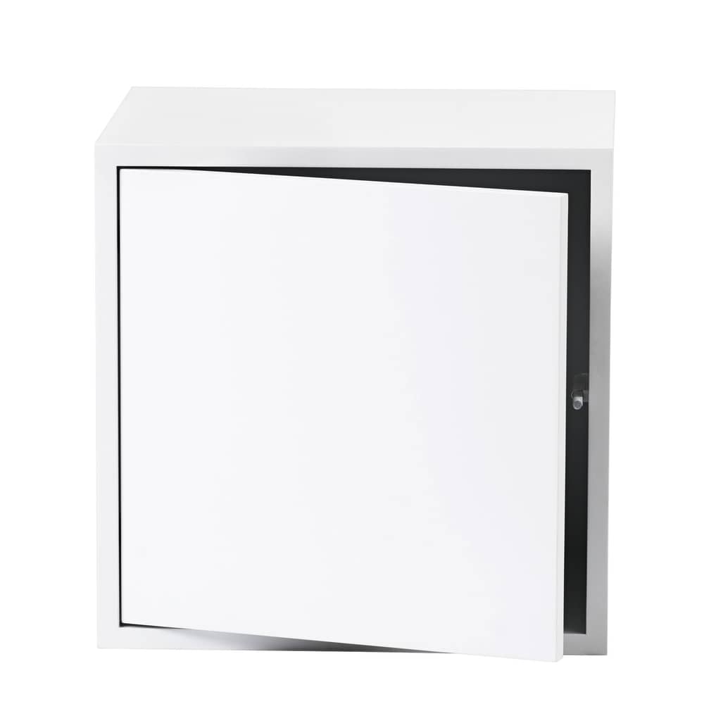 Etagère Stacked / Medium carré 43x43 cm / Avec porte - Muuto - Blanc - MDF peint
