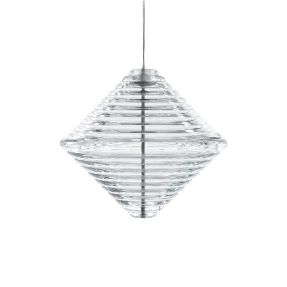 Pendelleuchte Press LED glas transparent / Kegel - Ø 34 x H 30,2 cm - Tom Dixon - Transparent - Pressglas
