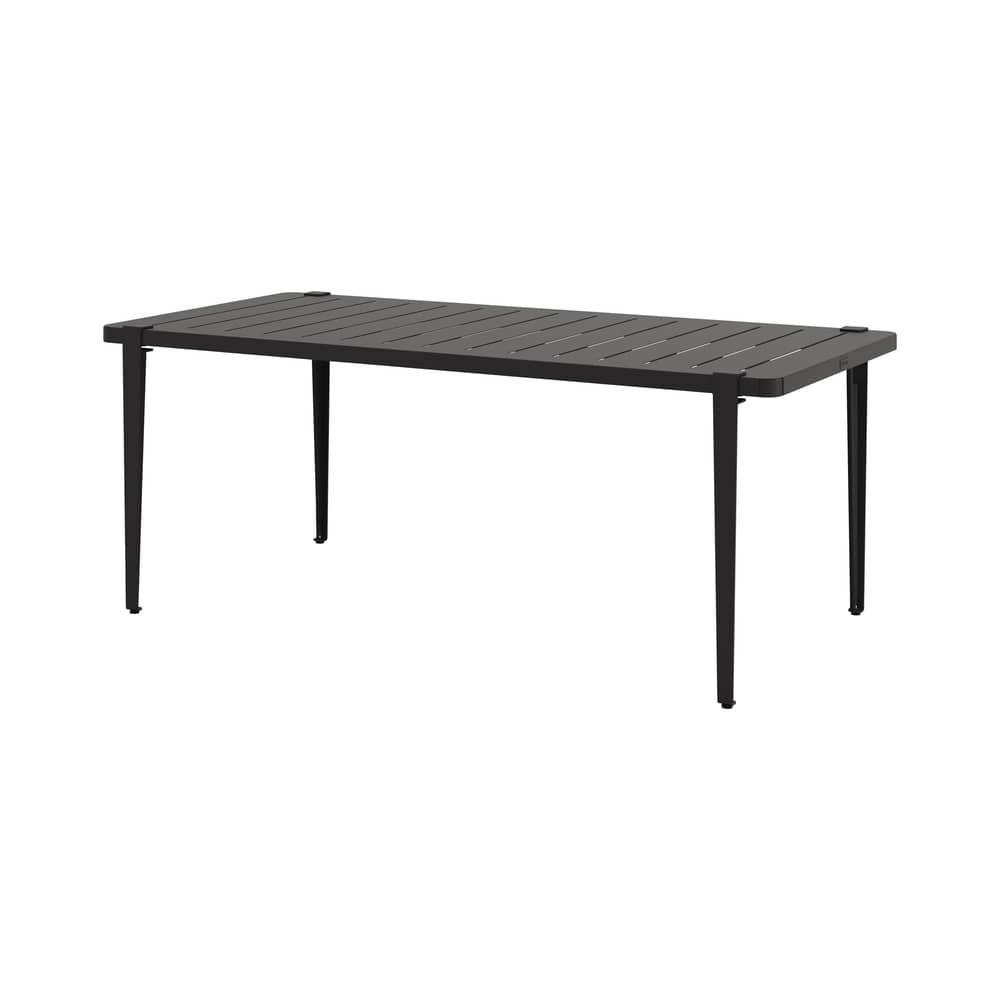 Table rectangulaire Midi / 190 x 90 cm - 8 personnes - TIPTOE - Noir graphite - Acier thermolaqué