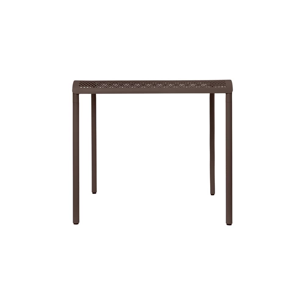 Tavolo quadrato Dapple metallo marrone / Punzone - 80 x 80 cm - Ferm Living - Cioccolato fondente - Acciaio zincato verniciato a polvere