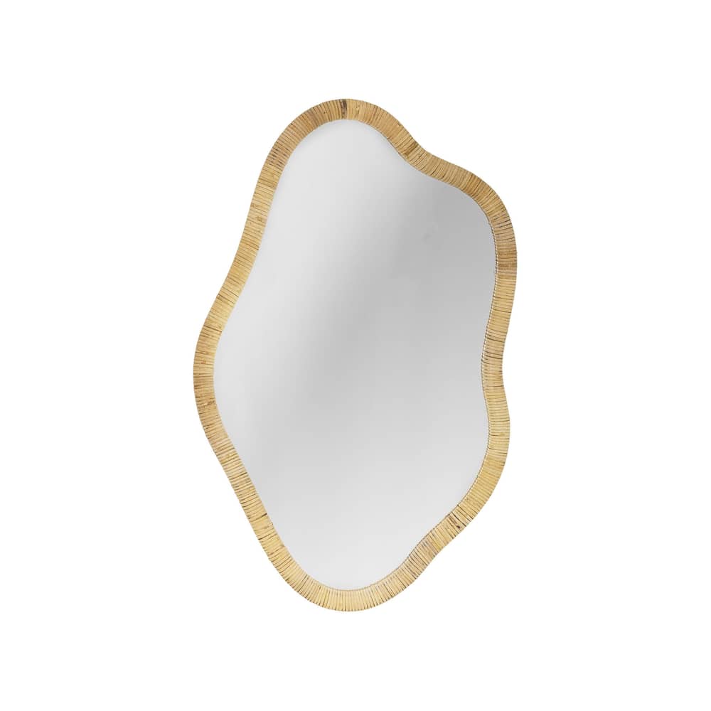 Wandspiegel Ashlie glas faser beige / 50 x 80 cm - Rattan - Bloomingville - Rattan - Glas, Rattan