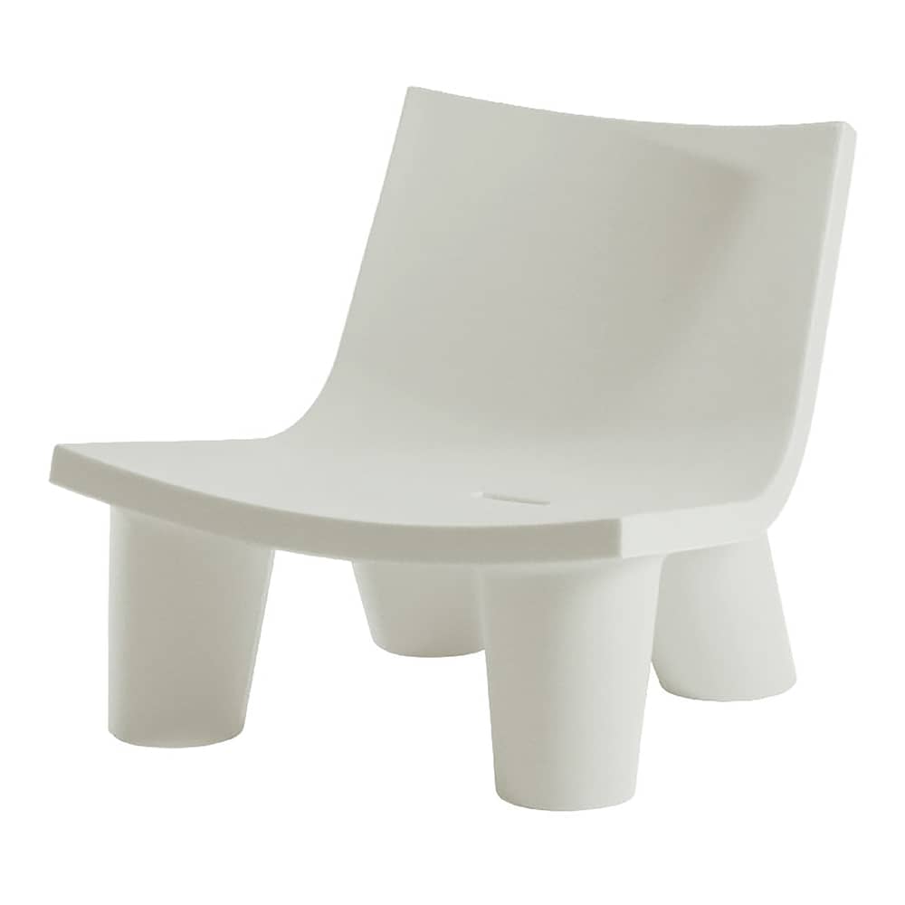 Fauteuil bas Low Lita - Slide - Blanc Milky - Polyéthylène recyclable