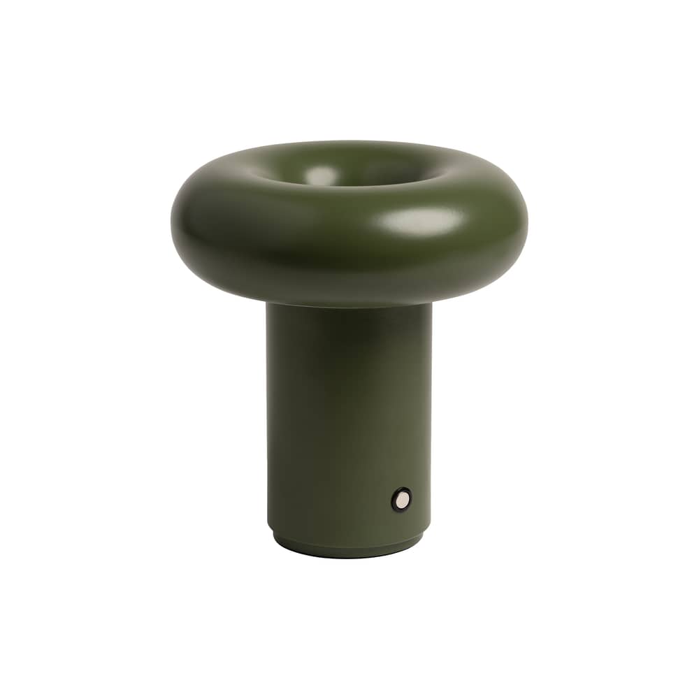 Lampe extérieur sans fil rechargeable Glimpse métal / Ø 17 cm - & klevering - Vert mousse - Métal
