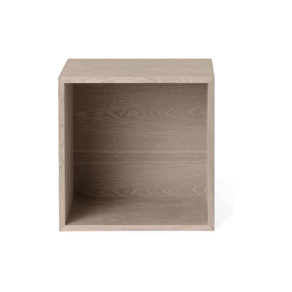 Regal Stacked holz natur / Größe M - quadratisch - 43 x 43 cm / mit Rückwand - Muuto - Eiche - MDF Eichenfurnier