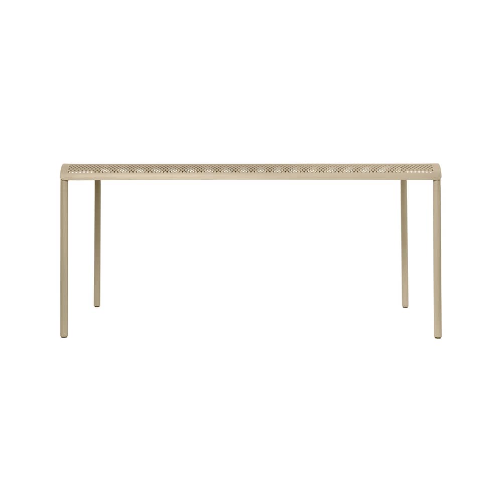 Table rectangulaire Dapple métal beige / 160 x 90 cm - Ferm Living - Beige Cachemire - Acier galvanisé thermolaqué