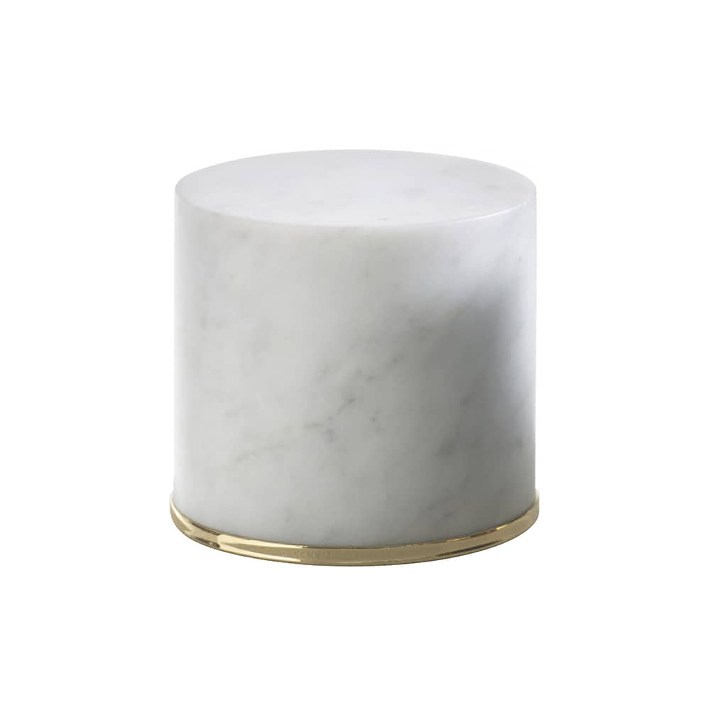Cale-porte  marbre blanc / Marbre - H 10 cm - Opinion Ciatti - Blanc / Or 24 carats - Acier finition or 24 carats, Marbre de Carrare
