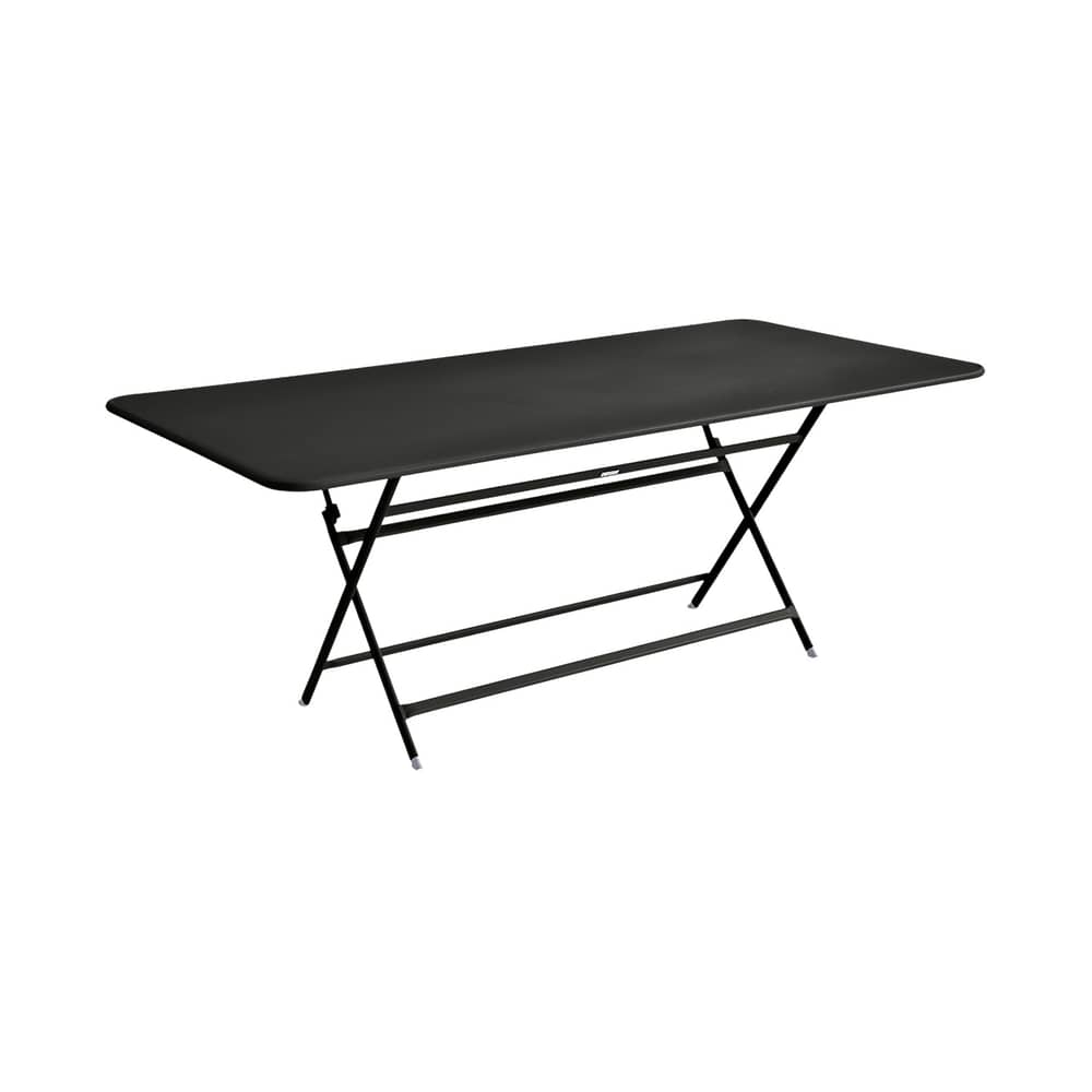 Table pliante Caractère / 90 x 190 cm - 8 à 10 personnes - Fermob - Réglisse - Acier peint