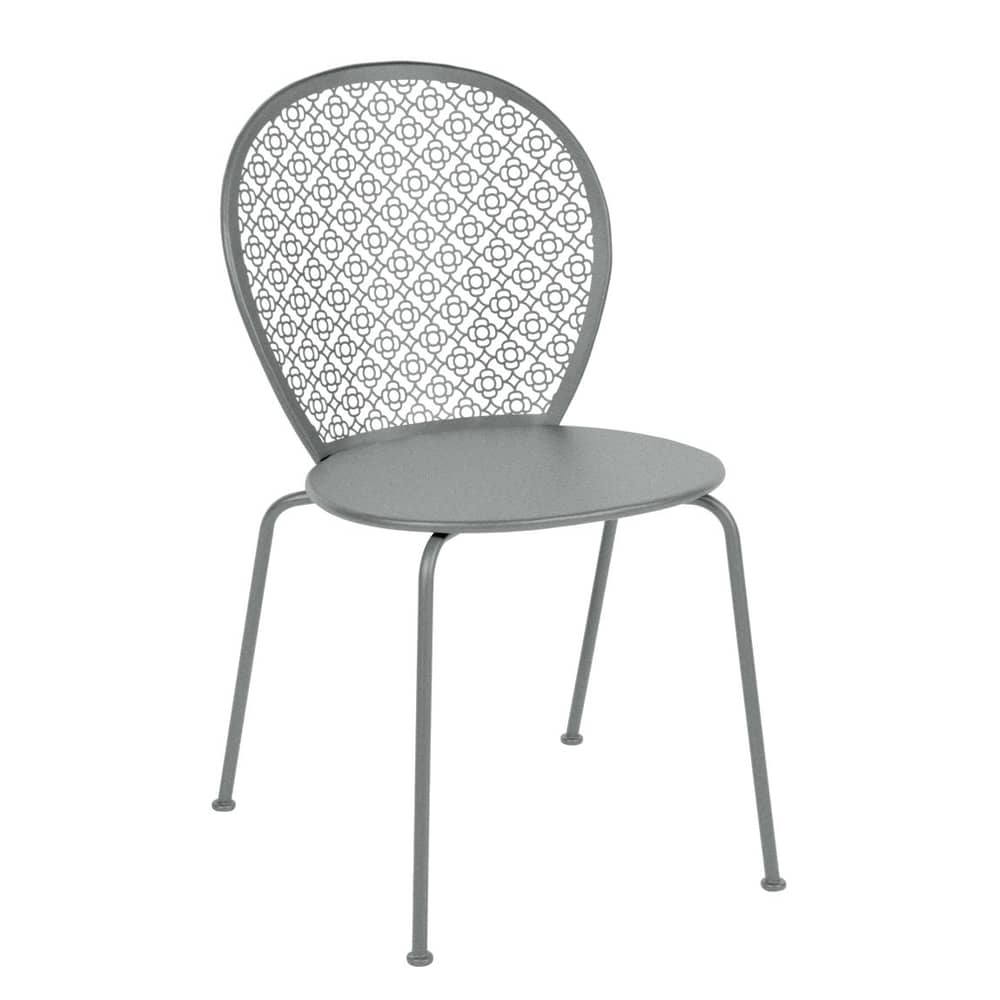 Chaise empilable Lorette métal gris - Fermob - Gris lapilli - Acier laqué
