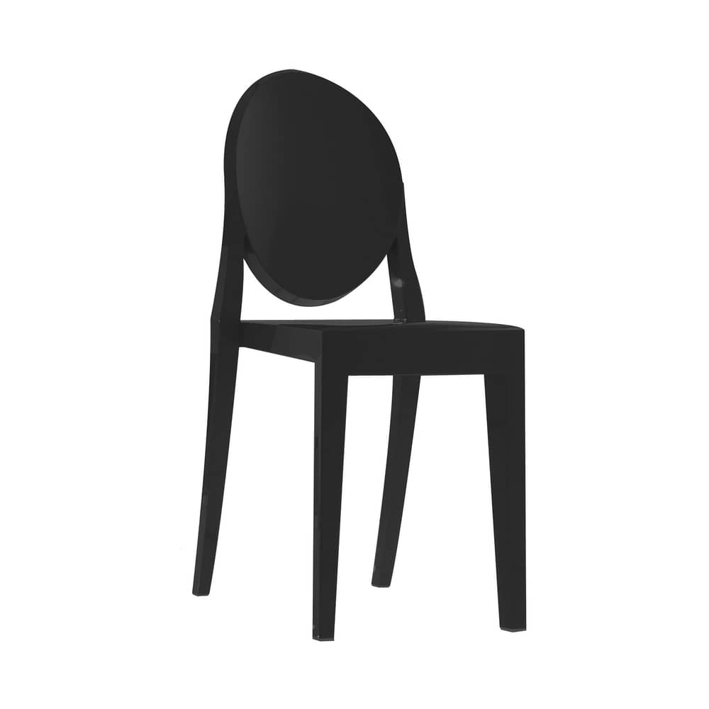 Chaise empilable Victoria Ghost plastique noir / Polycarbonate 2.0 - Philippe Starck, 2005 / Seconde vie - Kartell - Noir opaque - Polycarbonate 2.0
