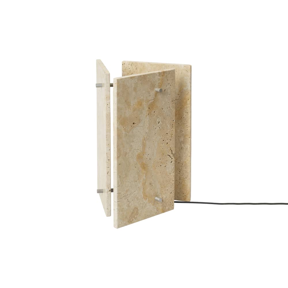 Lampada da tavolo Oeste pietra beige / Travertino - Ferm Living - Sabbia - Alluminio, Travertino