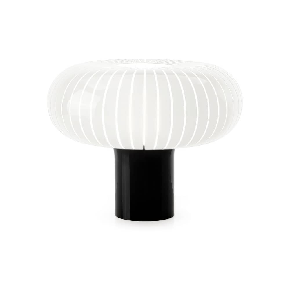 Lampe de table Teresa / Ø 50 x H 43 cm - Recyclé - Kartell - Blanc / Pied noir - PMMA recyclé