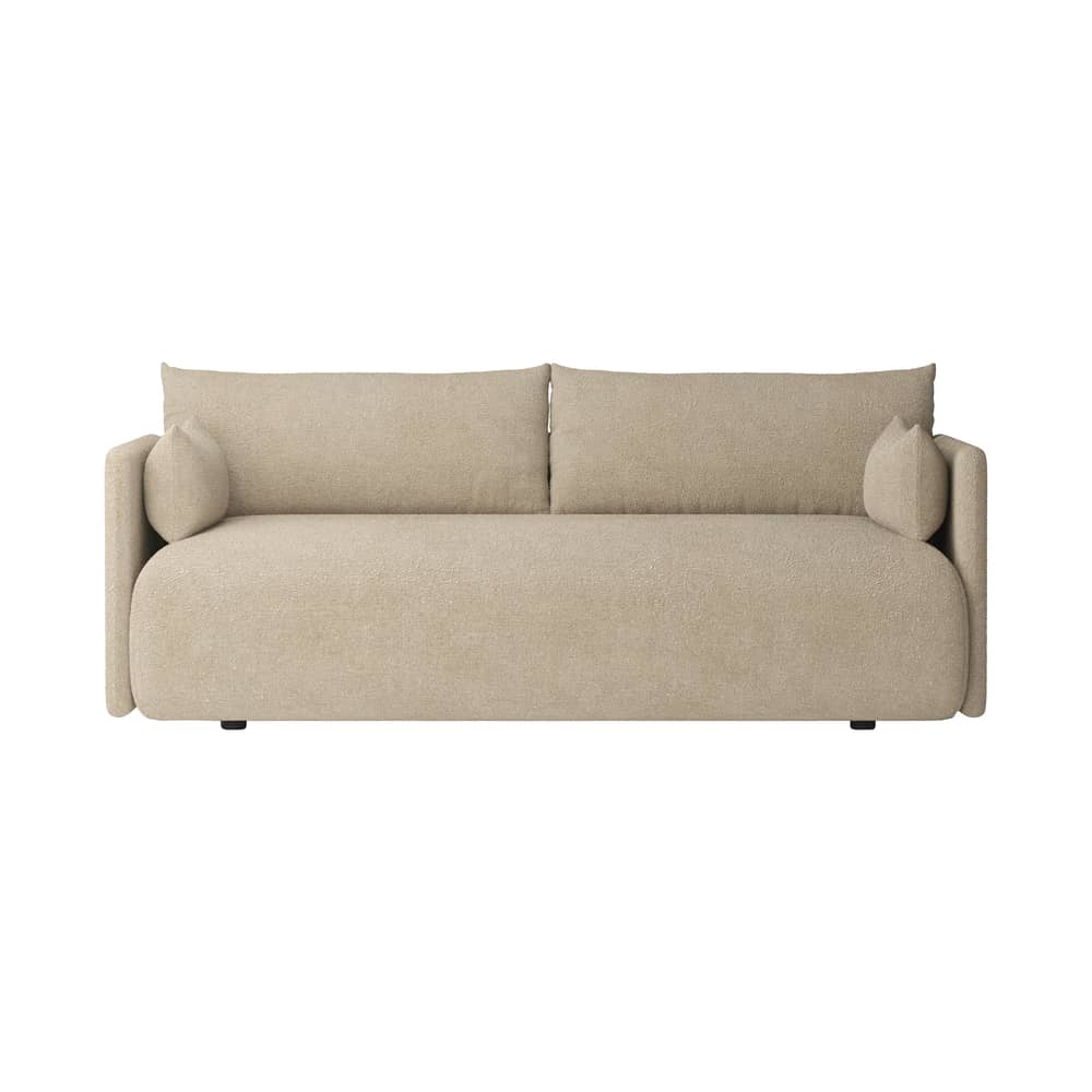 Canapé droit Offset tissu beige / 2 places - L 178 cm - Audo Copenhagen - Audo Bouclé 02 / Beige - Mousse HR, Pin, Ressorts acier, Tissu Audo Bouclé