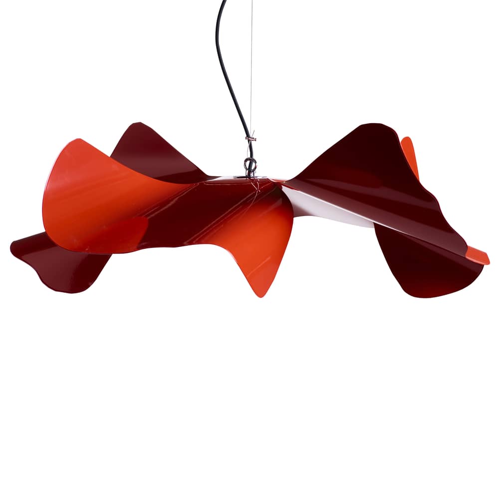 Pendelleuchte Papavero Large metall rot / Ø 90 cm - Stahl - Opinion Ciatti - Rot - Gewebe, rostfreier Stahl