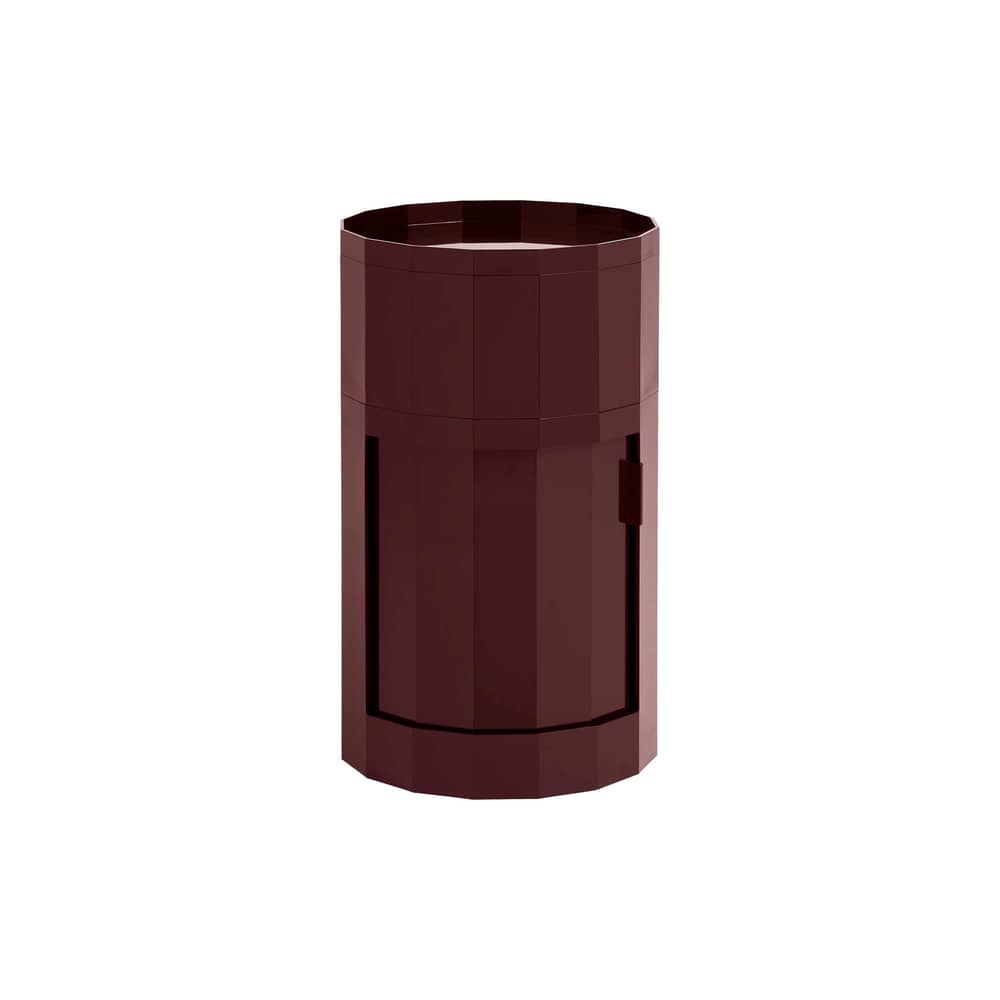 Rangement Facet High / H 66 cm - 1 porte / Avec roulettes - Hay - Bordeaux - ABS recyclé