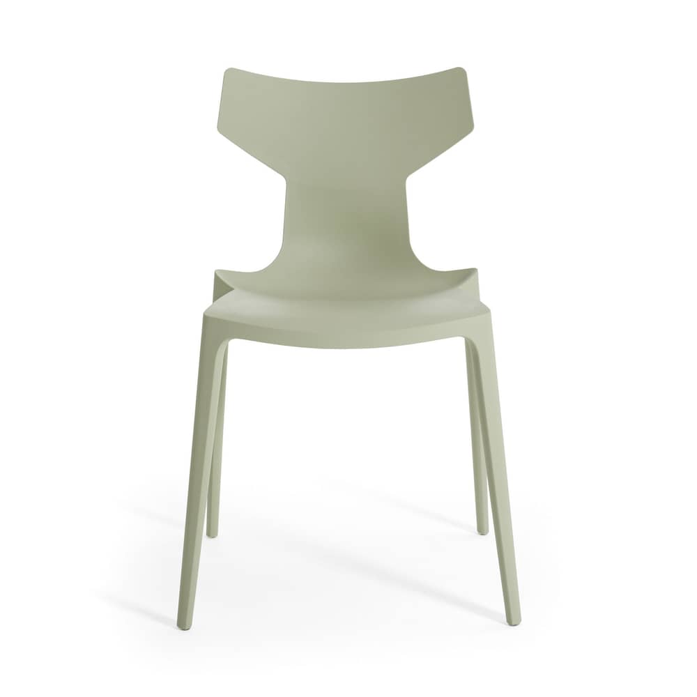 Re-Chair Stacking chair plastic material green / Recycled material - Kartell - Green - Recycled thermoplastic technopolymer