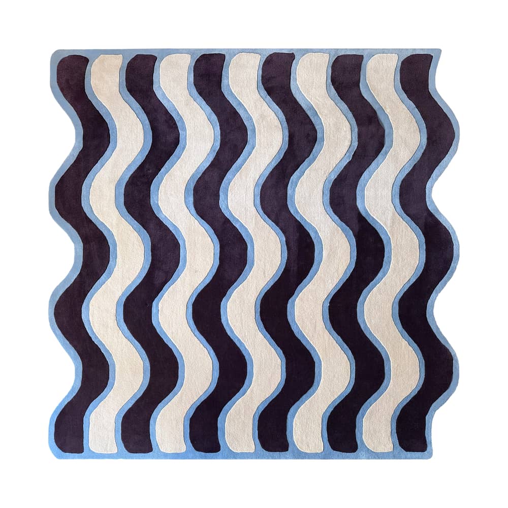 Tappeto Waves tessuto multicolore / 200 x 200 cm - Tuftato a mano - COLORTHERAPIS - Multicolore - Lana vergine della Nuova Zelanda