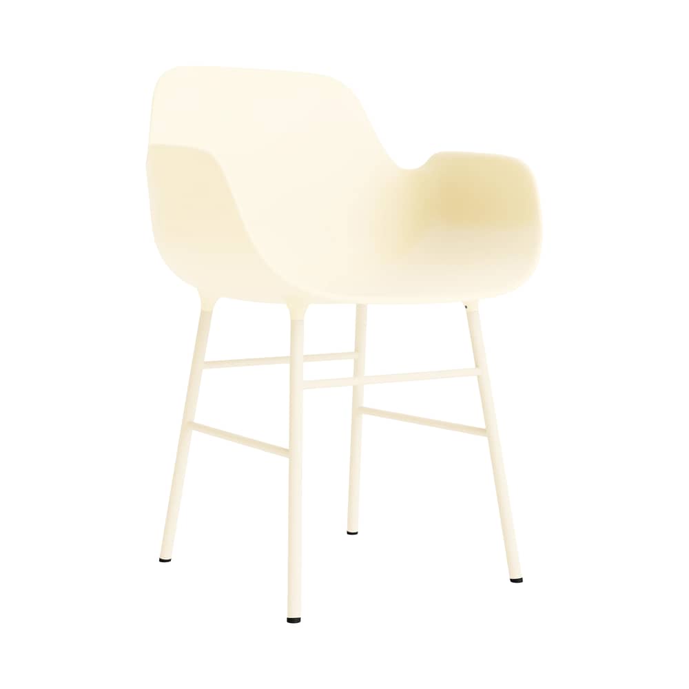 Form Armchair plastic material beige / Base, legs Metal - Normann Copenhagen - Cream - Lacquered metal, Polypropylene