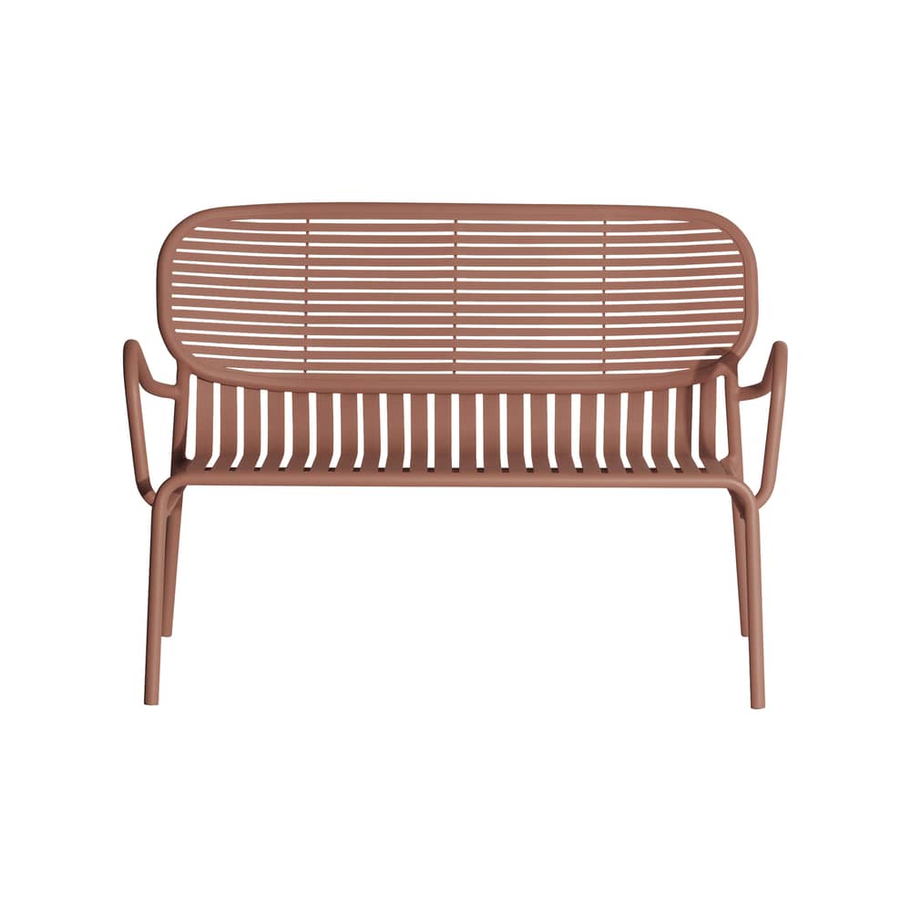 Banquette Week-end / Aluminium - L 114 cm - Petite Friture - Terracotta - Aluminium