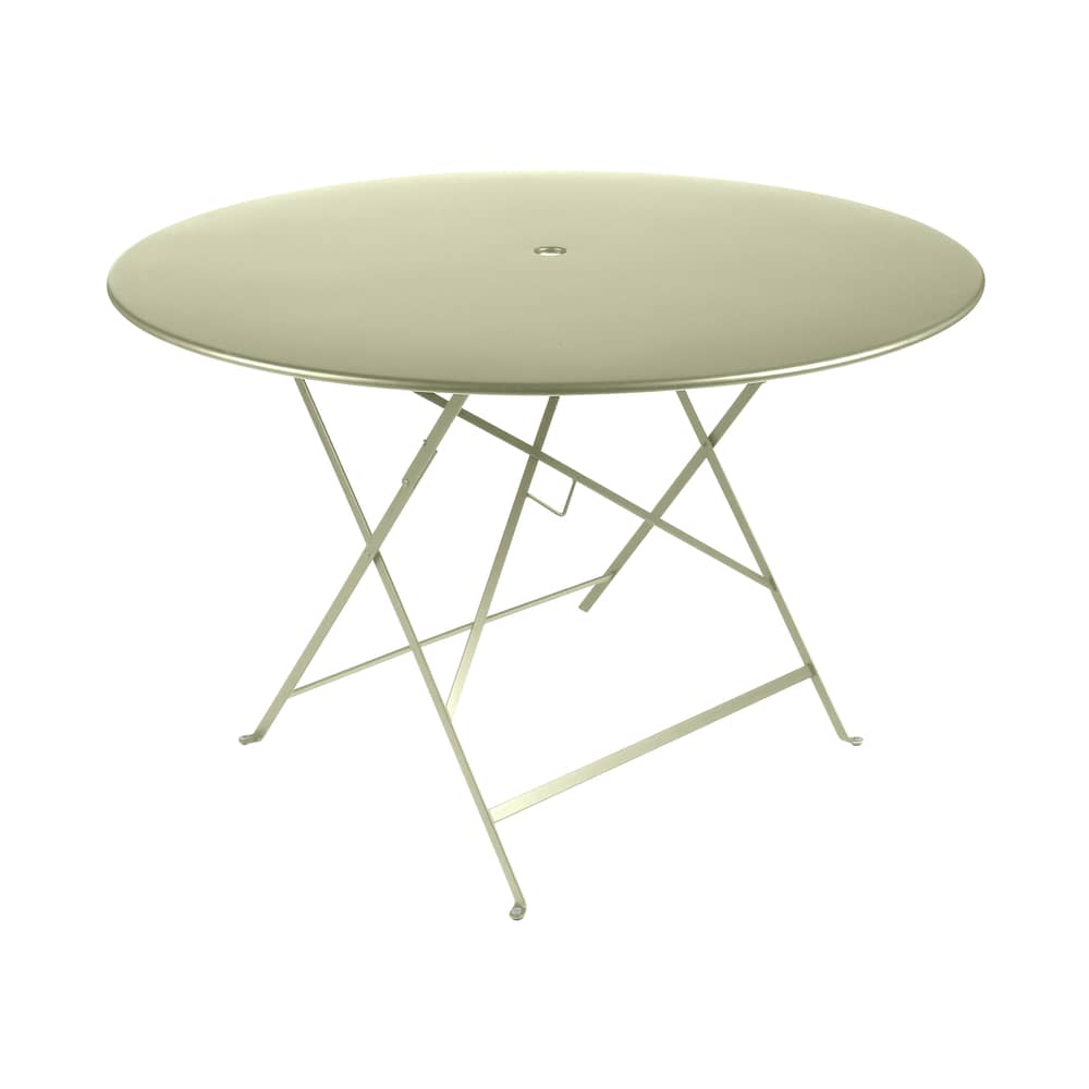 Bistro Foldable table metal green Ø 117 cm - 6/8 people - Umbrella Hole - Fermob - Linden - Painted steel