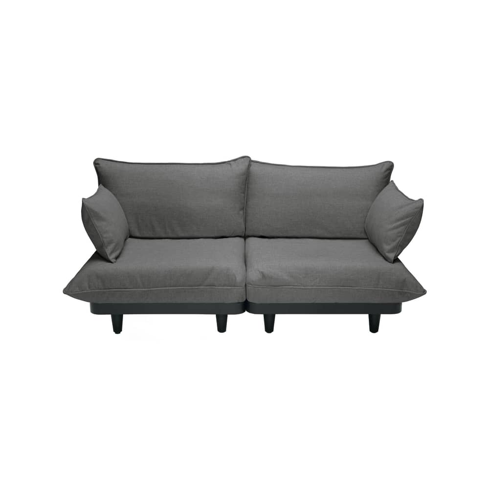 Gartensofa 2-Sitzer Paletti Lounge textil grau / L 190 cm - Fatboy - Stein-Grau - Olefin Stoff, Polyesterschaum, Recyceltes Polyethylen, Stahl