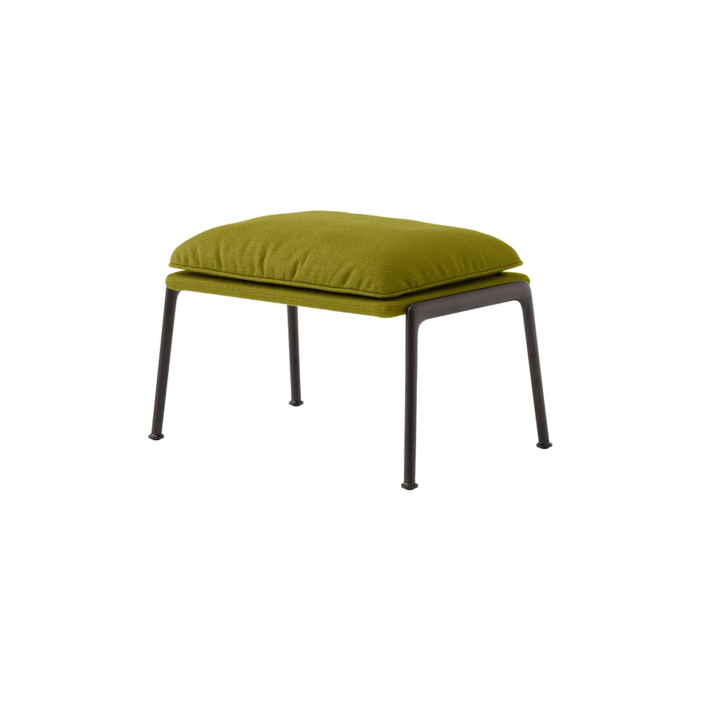 Pouf Muno LN20 tissu vert - &tradition - Tissu : Vert (tissu Vidar 0956) / Pied noir -  Ouate, Aluminium, Contreplaqué, Mousse, Tissu