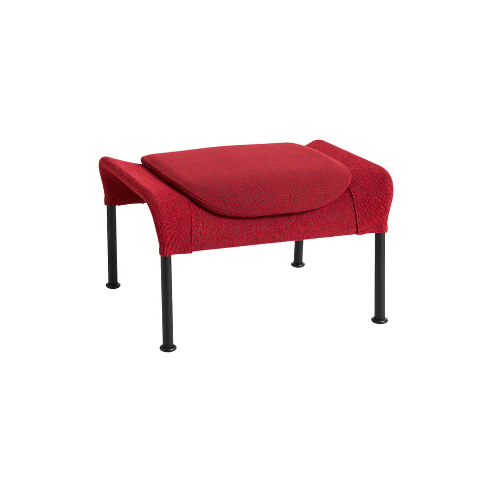 Repose-pieds O2 tissu rouge - Hay - Rouge - Acier thermolaqué, Mousse moulée, Tissu autoportant