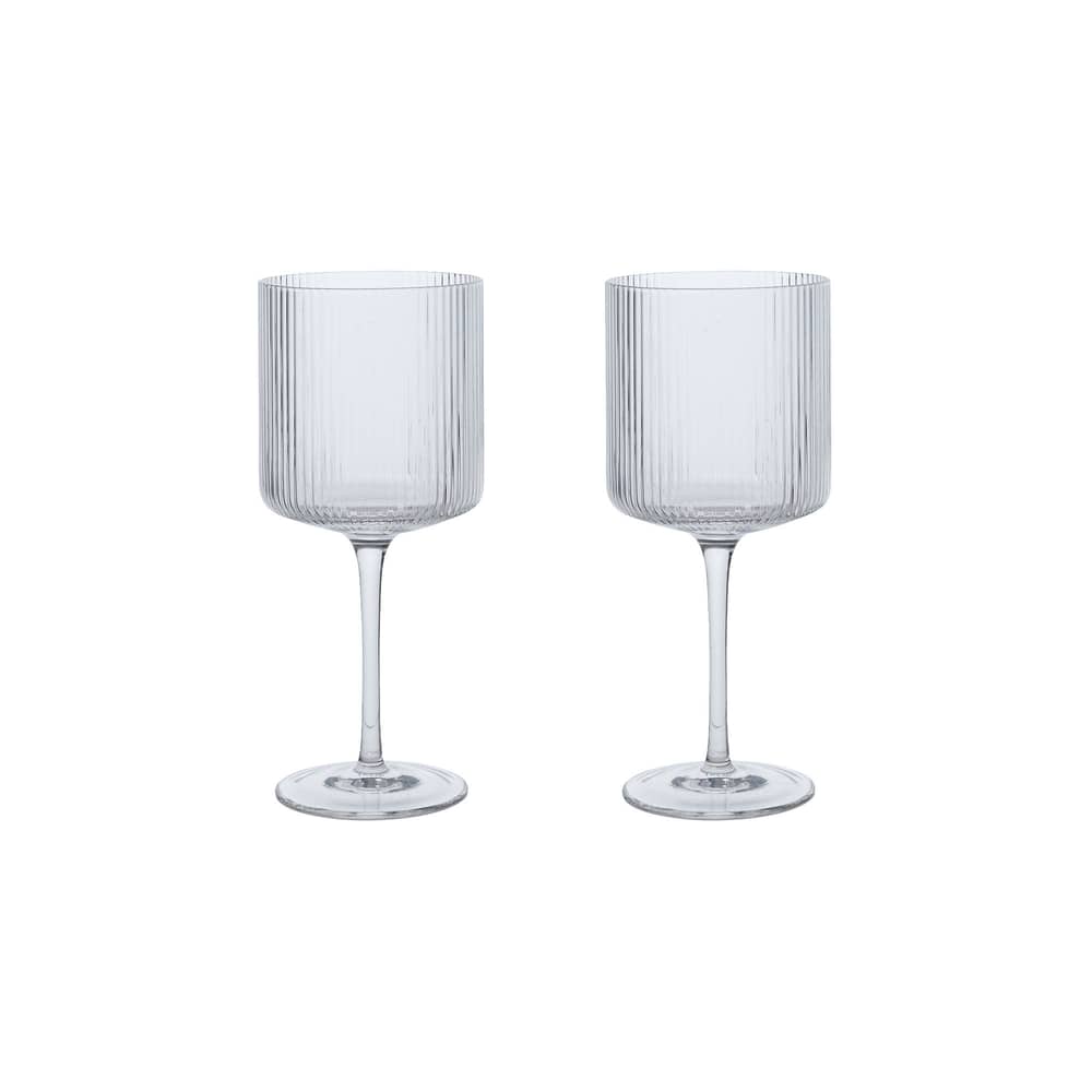 Rotweinglas Ripple glas transparent / Set von 2 - 32,5 cl - Ferm Living - Transparent - mundgeblasenes Glas