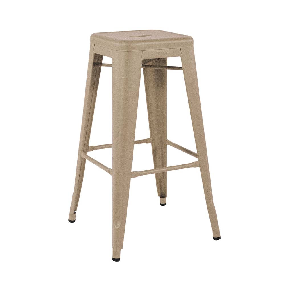 H Indoor Stackable bar stool metal beige / H 75 cm - Steel Colour - For indoors - Tolix - Sand (fine matt texture) - Lacquered steel
