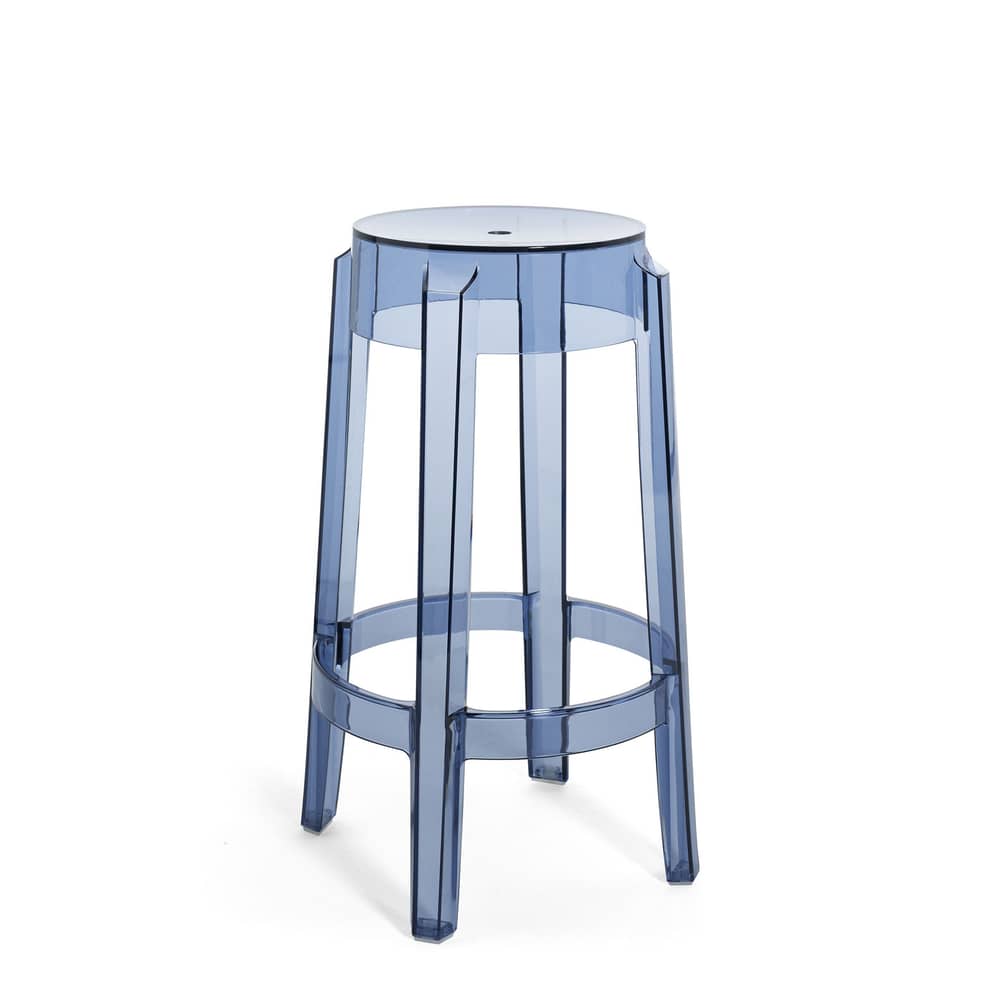 Stapelbarer Barhocker Charles Ghost plastikmaterial blau / H 65 cm - Polycarbonat - Kartell - Puderblau - Polykarbonat
