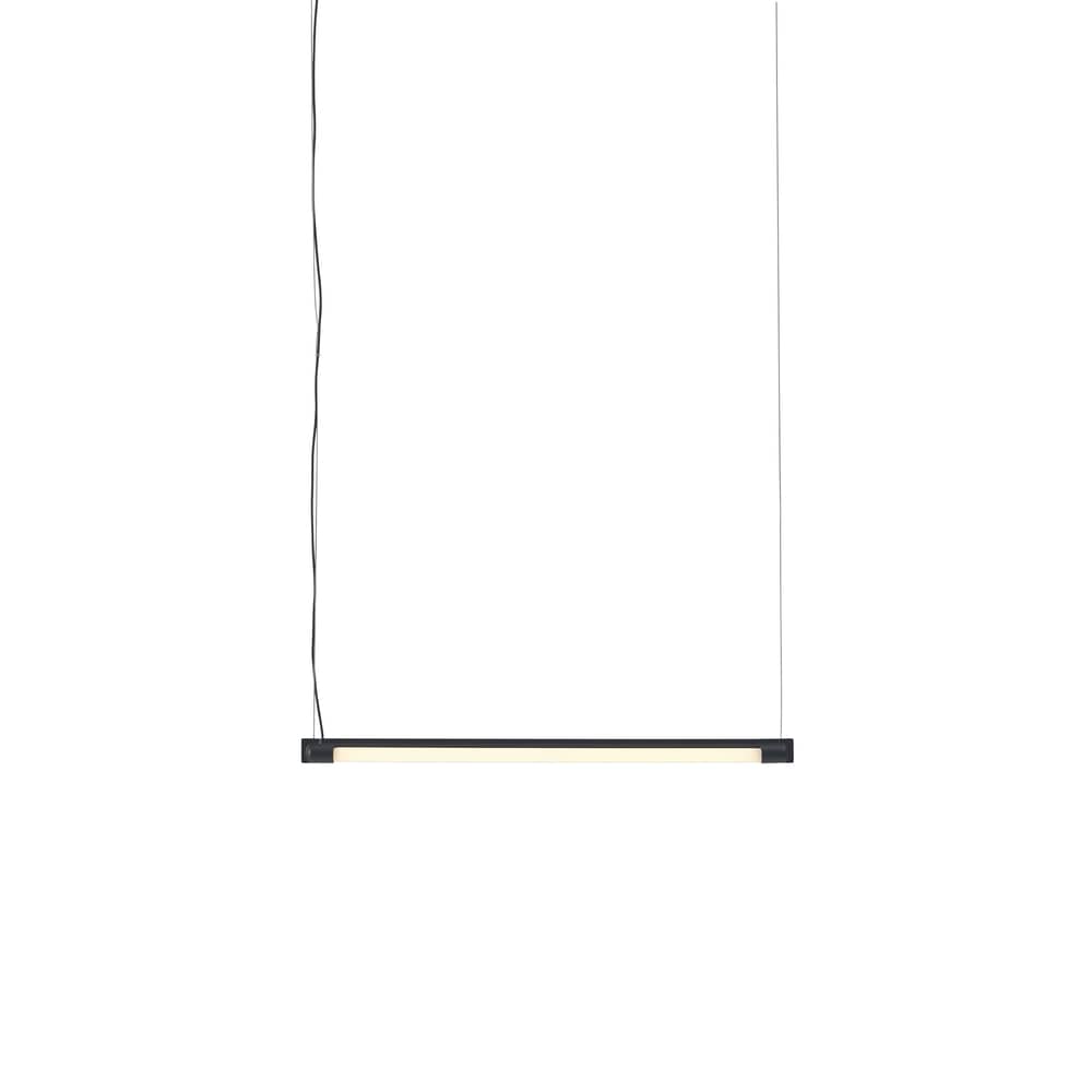 Suspension Fine LED / L 60 cm - Position horizontale ou verticale - Muuto - L 60 cm / Noir - Aluminium moulé, Plastique