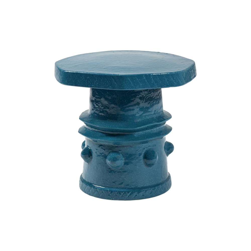 Table d\'appoint Clara 08 céramique bleu / Ø 39 x H 37 cm - Serax - Bleu - Grès émaillé