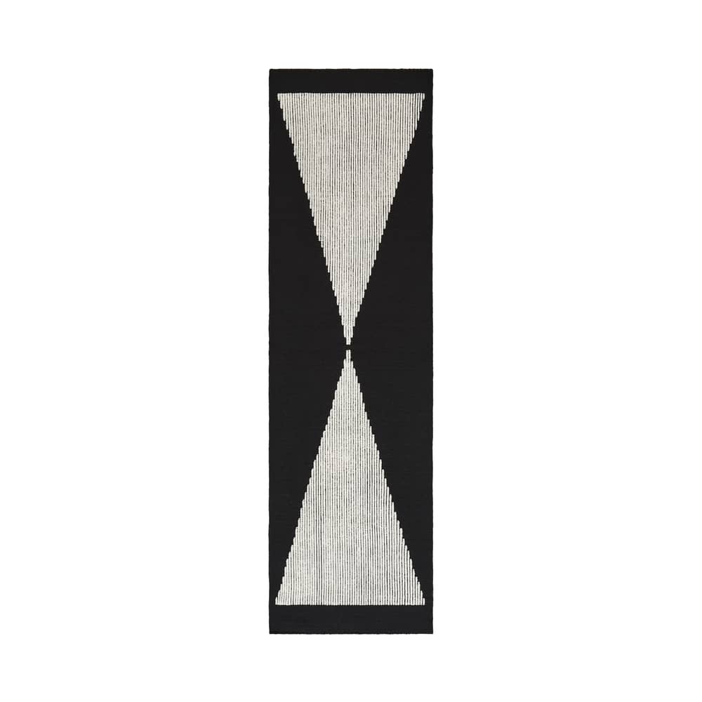 Tapis Wedge noir / 70 x 250 cm - Tom Dixon - Noir & blanc - Laine