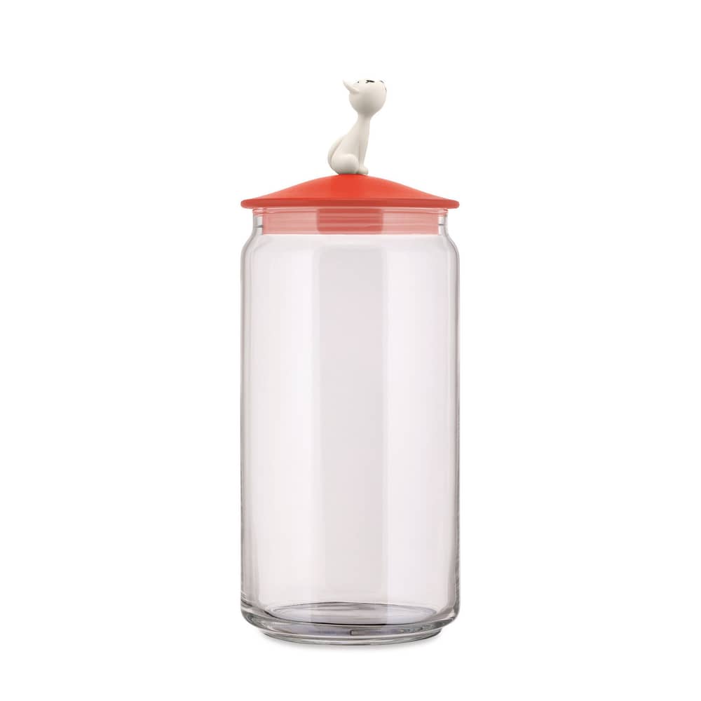 Bocal hermétique MiòJar verre orange / H 27 cm - 150 cl - Alessi - Orange - Résine thermoplastique, Verre