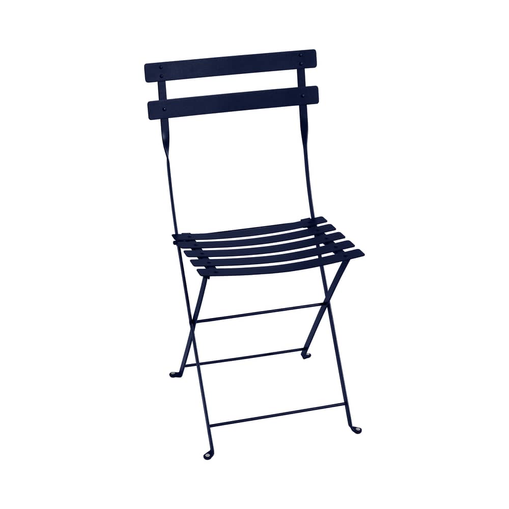 Chaise pliante Bistro métal bleu - Fermob - Bleu Abysse - Acier laqué