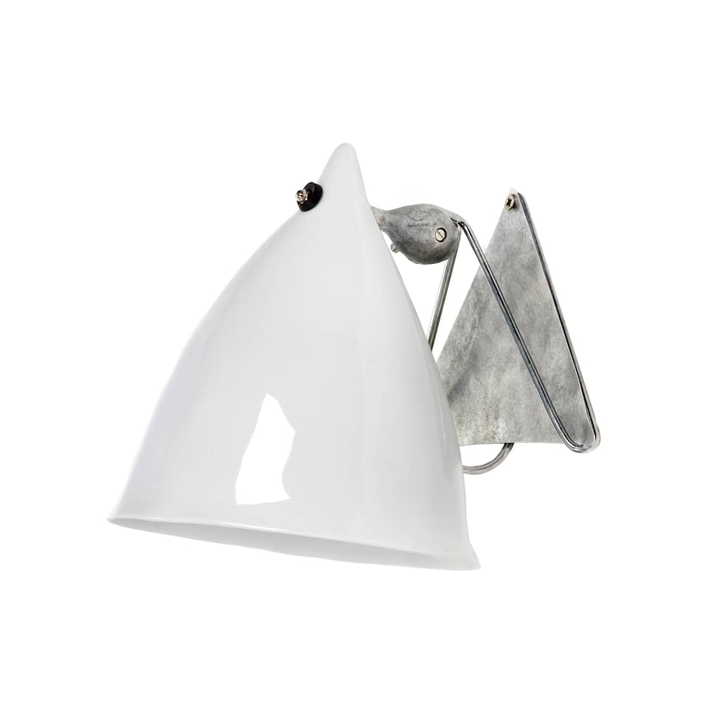 Applique Cornette céramique blanc en porcelaine - Tsé-Tsé - Porcelaine blanche émaillée - Porcelaine
