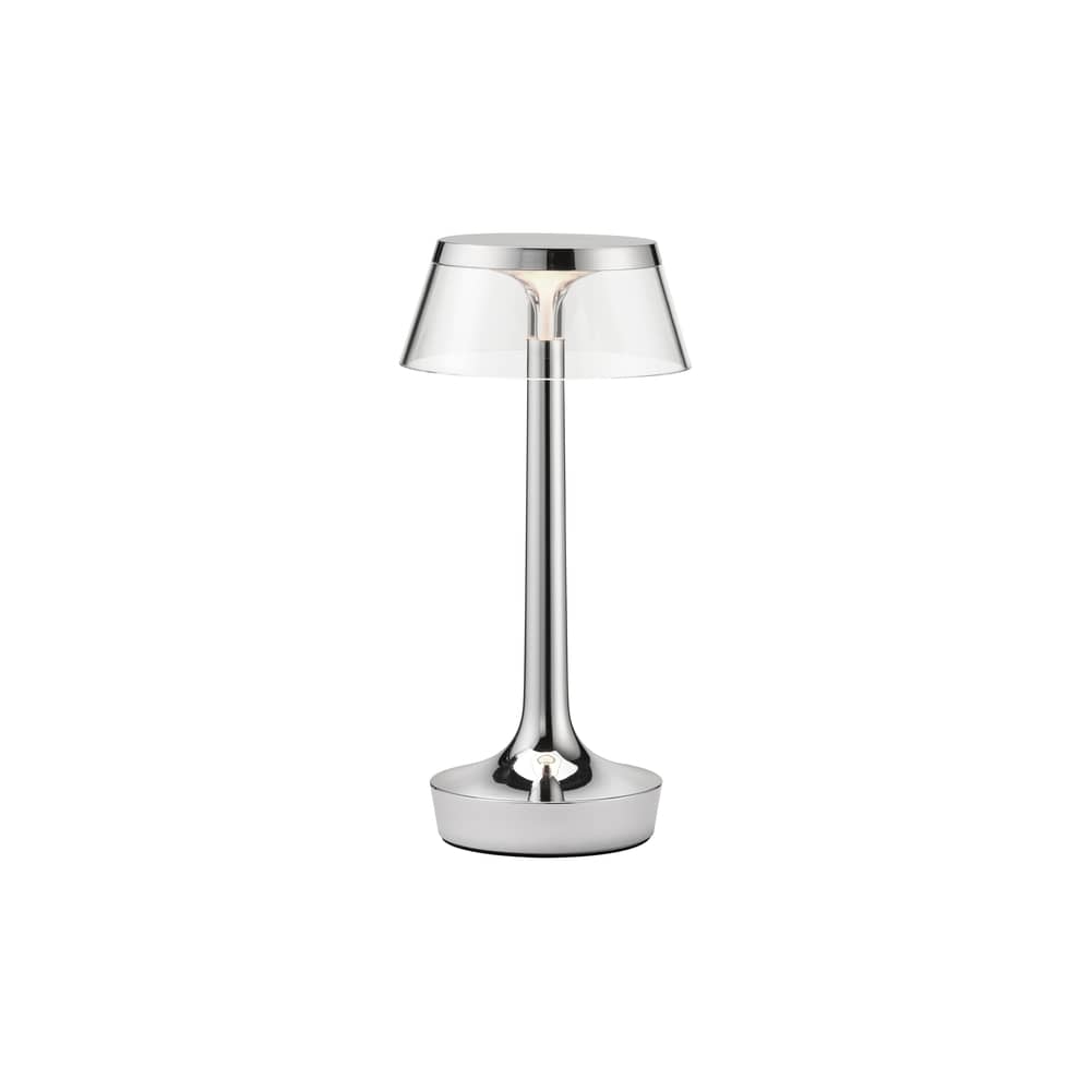 Lampada senza fili ricaricabile Bon Jour Unplugged materiale plastico argento / LED - Dimmer sensibile - Flos - Cromo - ABS, PMMA