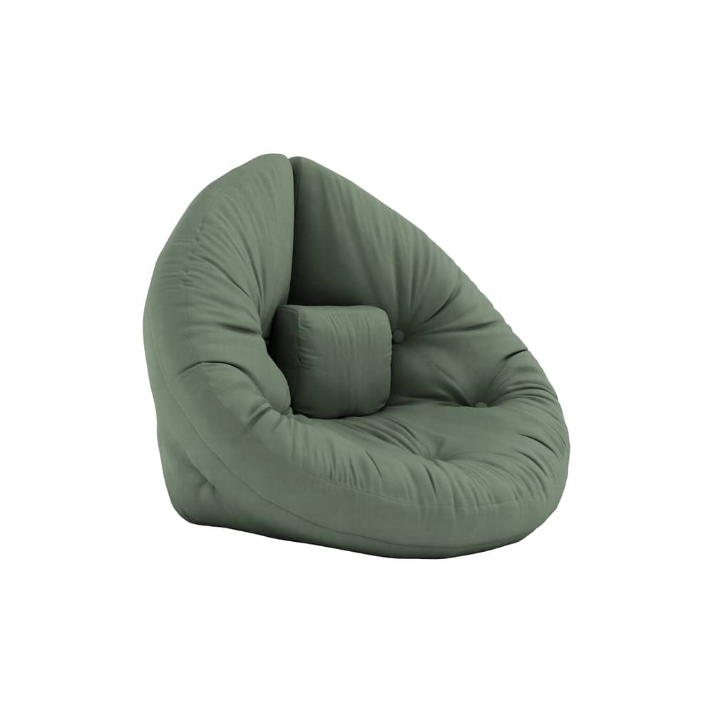 Materasso futon Mini Nido tessuto verde / Il materasso - KARUP DESIGN - Verde oliva 756 - Cotone, Espanso, Fibre miste
