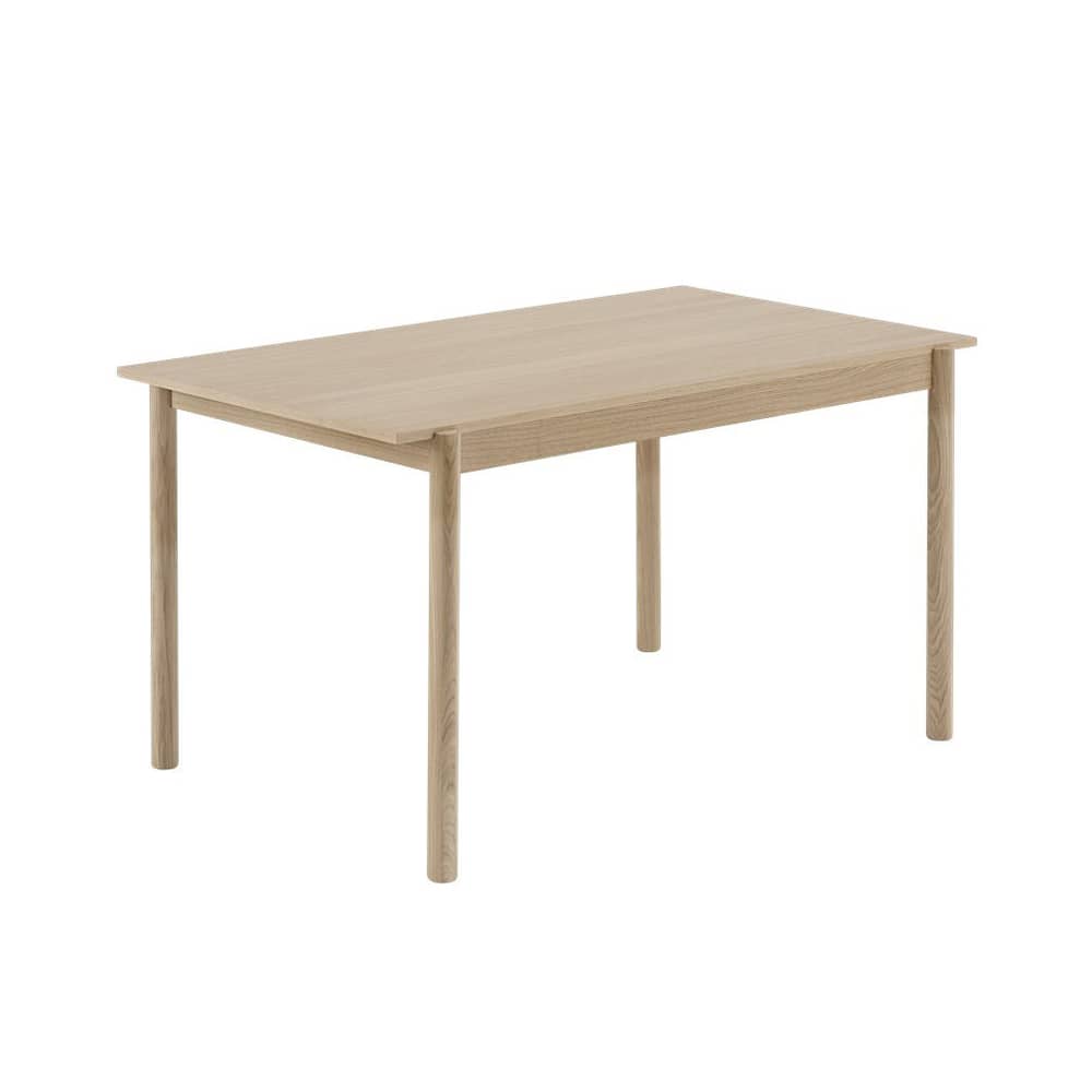 rechteckiger Tisch Linear WOOD holz natur / 140 x 85 cm - Muuto - Eiche / 140 x 85 cm - Eichenholzfurnier, massive Eiche