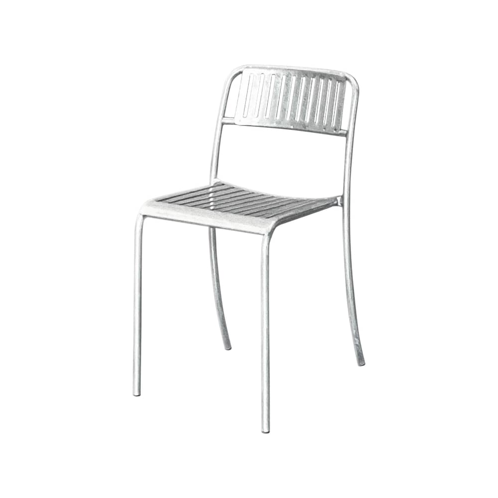 Sedia impilabile Patio Lames metallo / Lattes - Tolix - Acciaio grezzo verniciato - Acciaio inox grezzo protetto con finitura trasparente