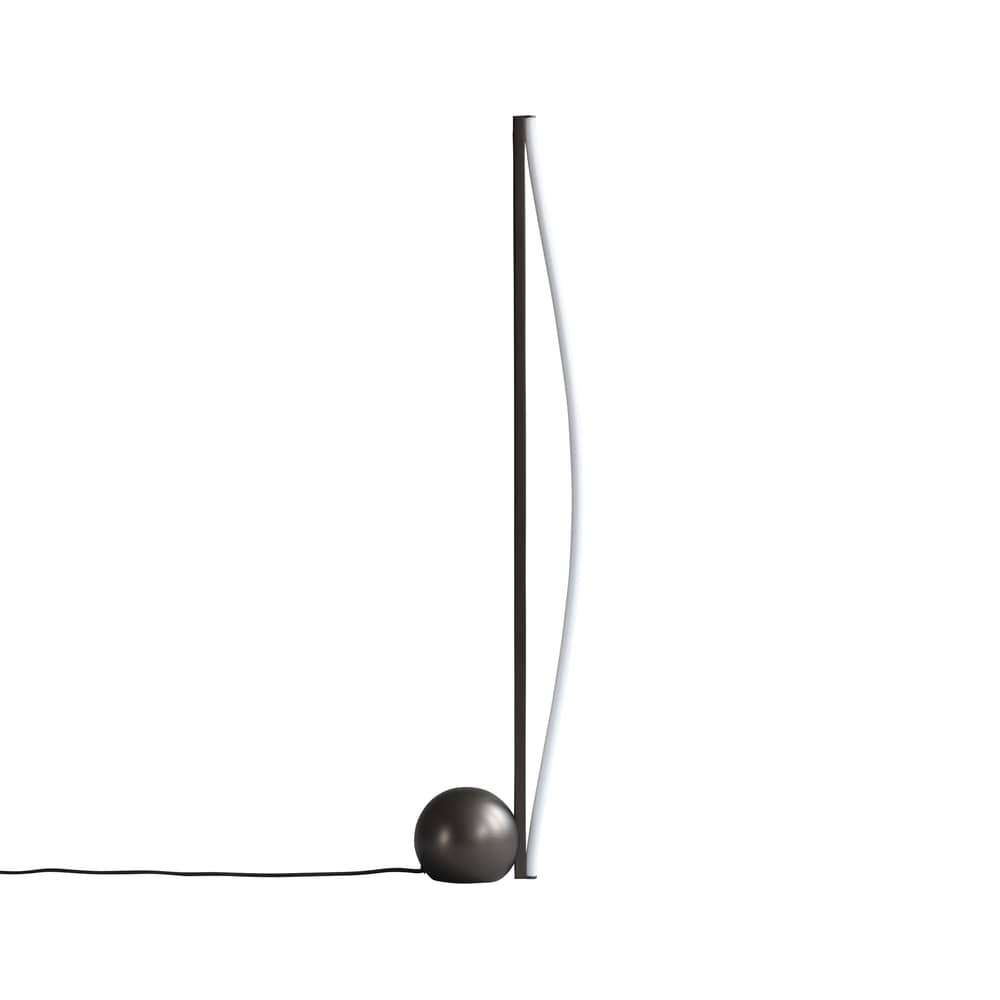 Stehleuchte Bow metall braun / H 100 cm - 101 COPENHAGEN - Bronze / Weiße Röhre - Eisen, Polyacryl