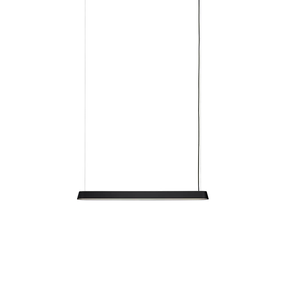 Suspension Linear LED métal noir / L 87,2 cm - Muuto - Noir - Aluminium