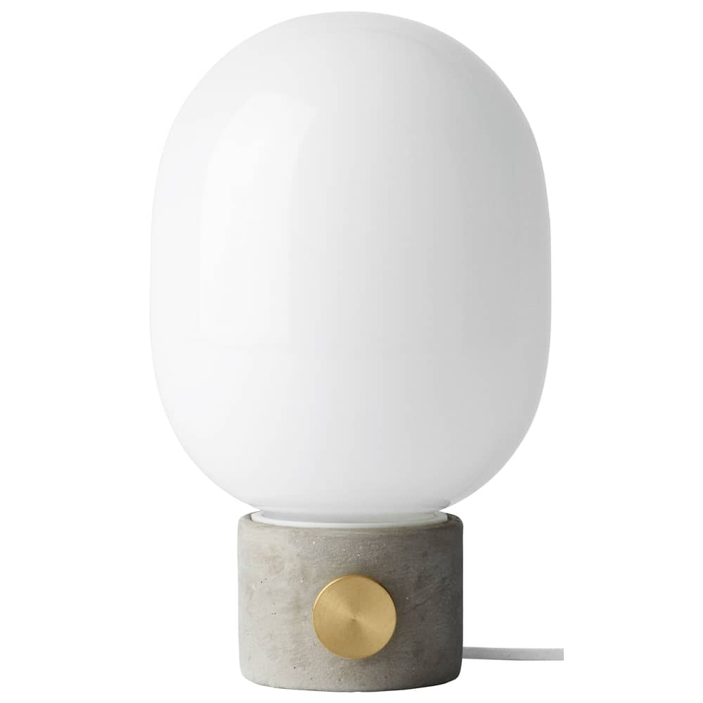 JWDA Table lamp glass stone white grey / Concrete - Ø 19 cm x H 32 cm - Audo Copenhagen - Grey concrete / White - Brass, Concrete, Glass