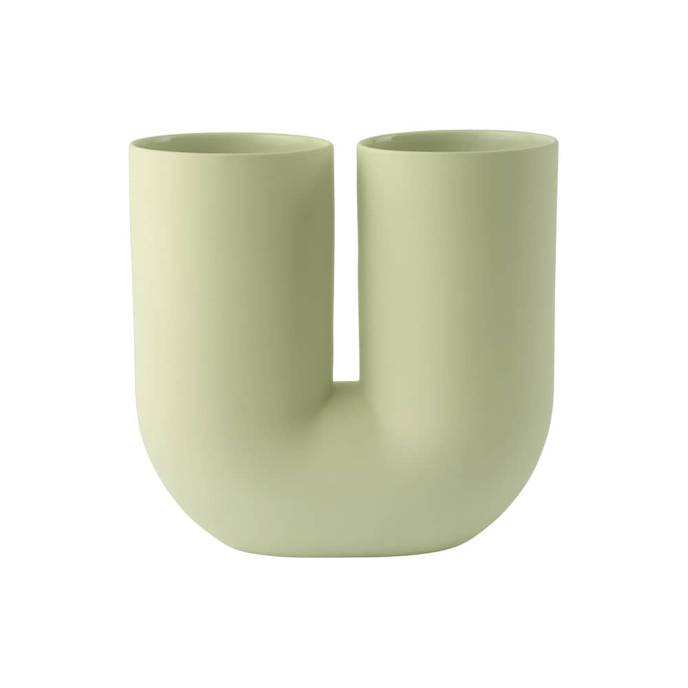 Vase Kink keramik grün / Earnest Studio, 2018 - H 26,3 cm - Muuto - Hellgrün - Keramik