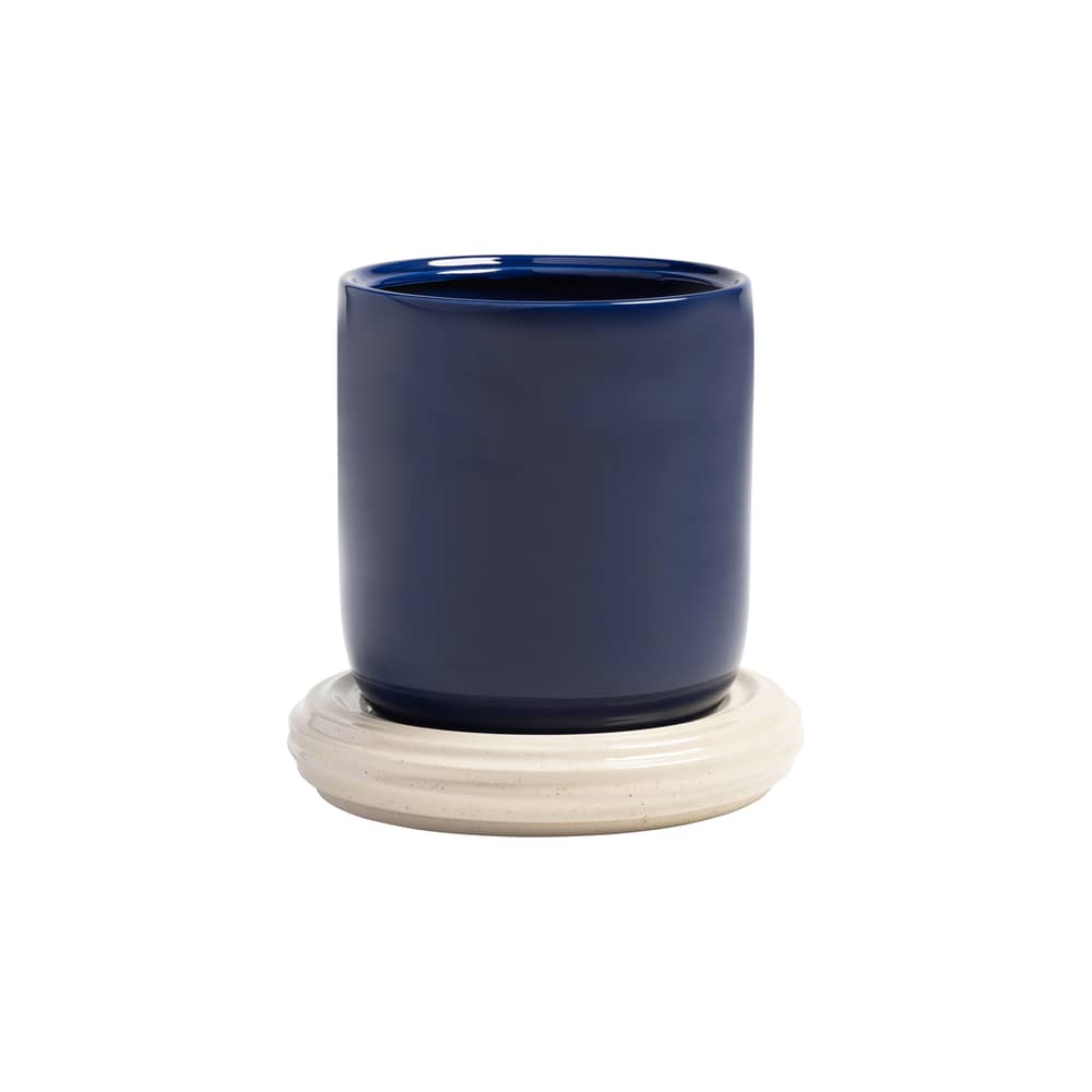 Esschert Design Blumentopf-Set Aus Keramik – Blau-weiß, Antiker Look, Mit Ablaufloch