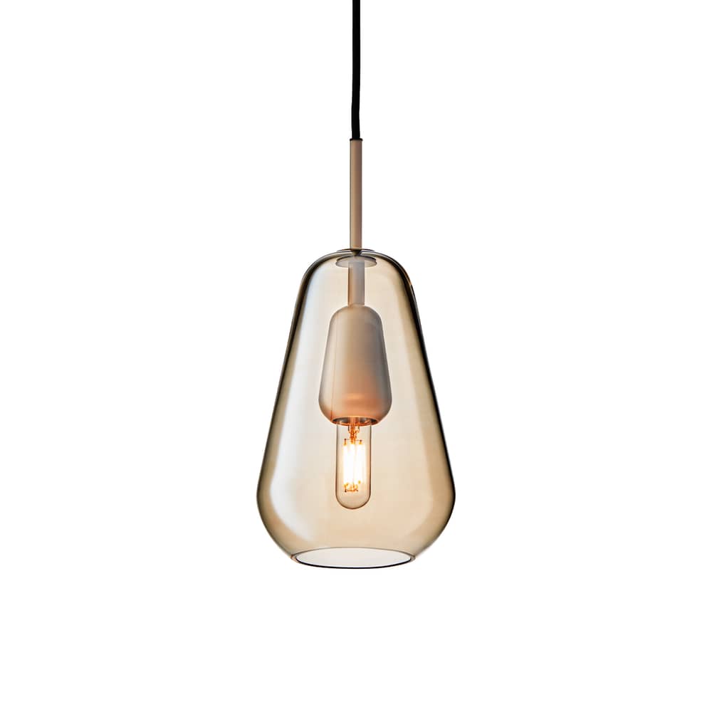 Suspension Anoli 1 Small verre / Ø 16 x H 31.8 cm - NUURA - Small / Ø 16 cm - Aluminium, Verre soufflé bouche