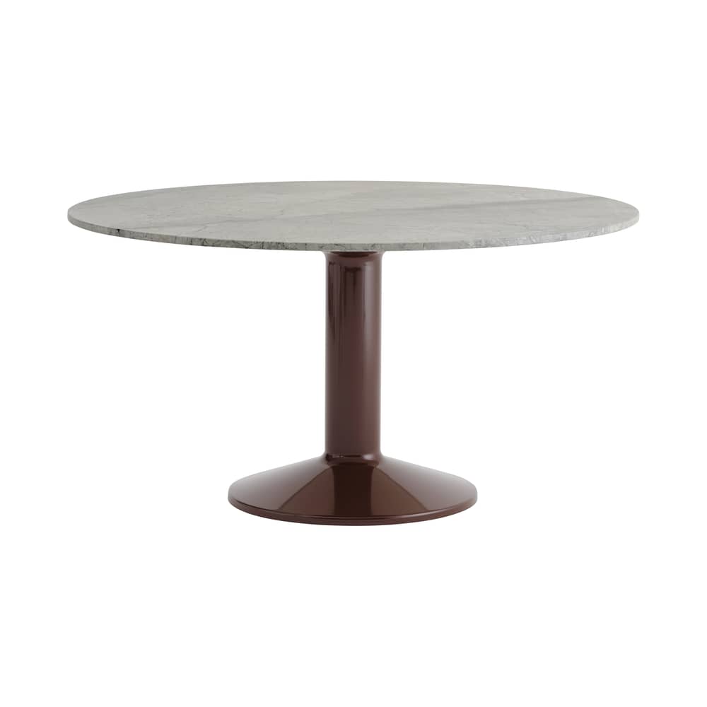 Table ronde Midst / Ø 140 cm - Marbre - Muuto - Marbre gris / Bordeaux - Acier, Marbre